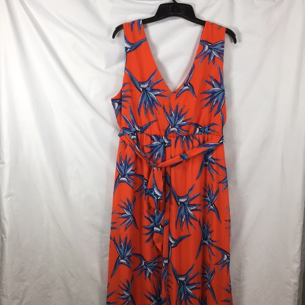 Luxology Coral Blue Tropical Floral Sleeveless Maxi Dress Size 18 NEW With Tags - Picture 11 of 11